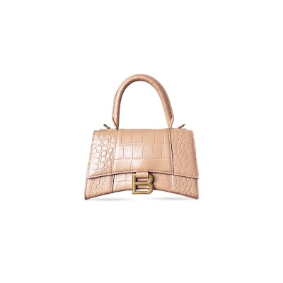 BALENCIAGA WOMEN'S HOURGLASS HANDBAG XS IN NUDE 5928331LL6Y4712 (18.8*13*7.9cm)